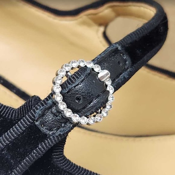 New women's 6.5 J Crew Factory velvet Mary Jane pumps in Black - Picture 2 of 11